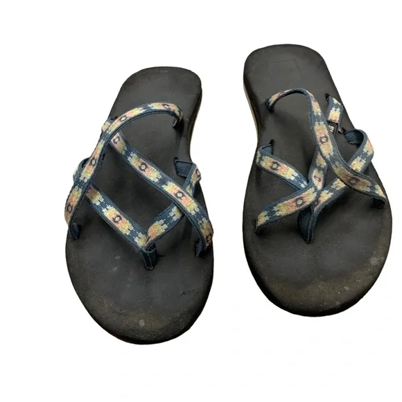 Teva Shoes Teva Black Foam Criss Cross Southwestern Hiking